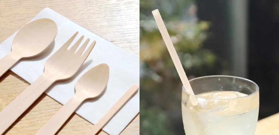 プラスチックごみ削減に向けたレストランカトラリーの変更についての画像