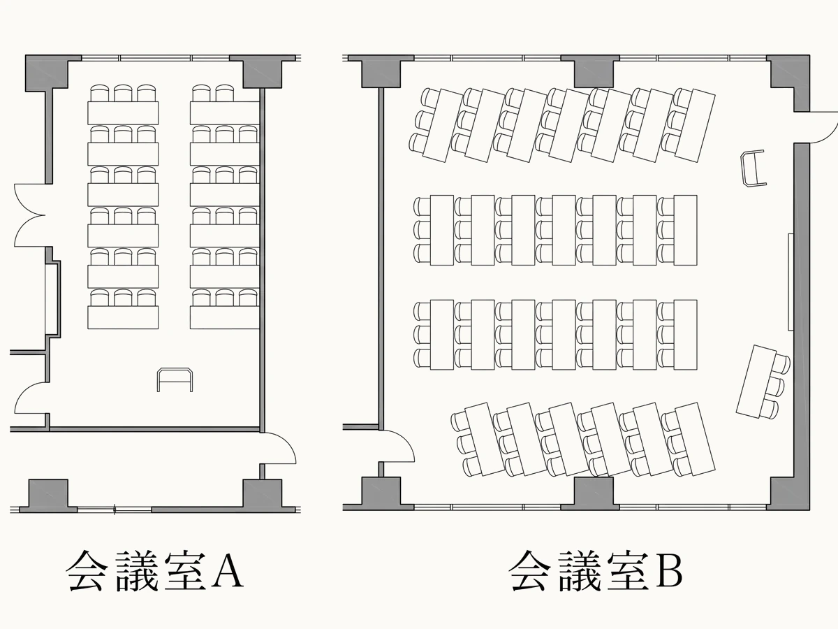 教室型平面图（会议室A・B）